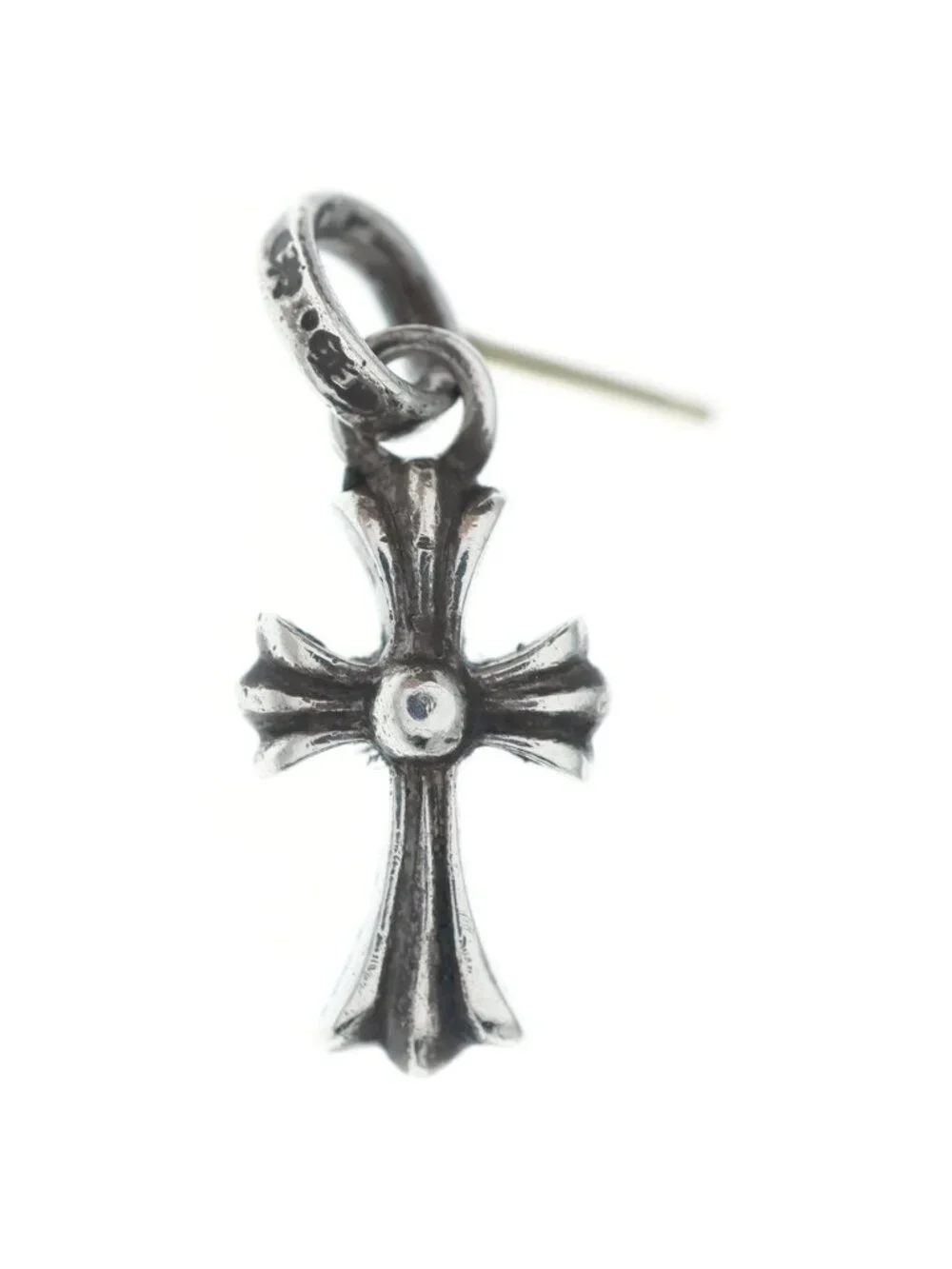 Chrome Hearts Bby Pprchn Baby Fat Cross Drop Earrings Silver